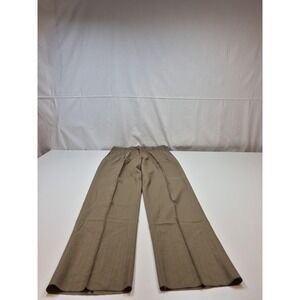VTG John Alexander Dress Pants Mens 36x36 Brown Wool Pleated Open Bottom NWT